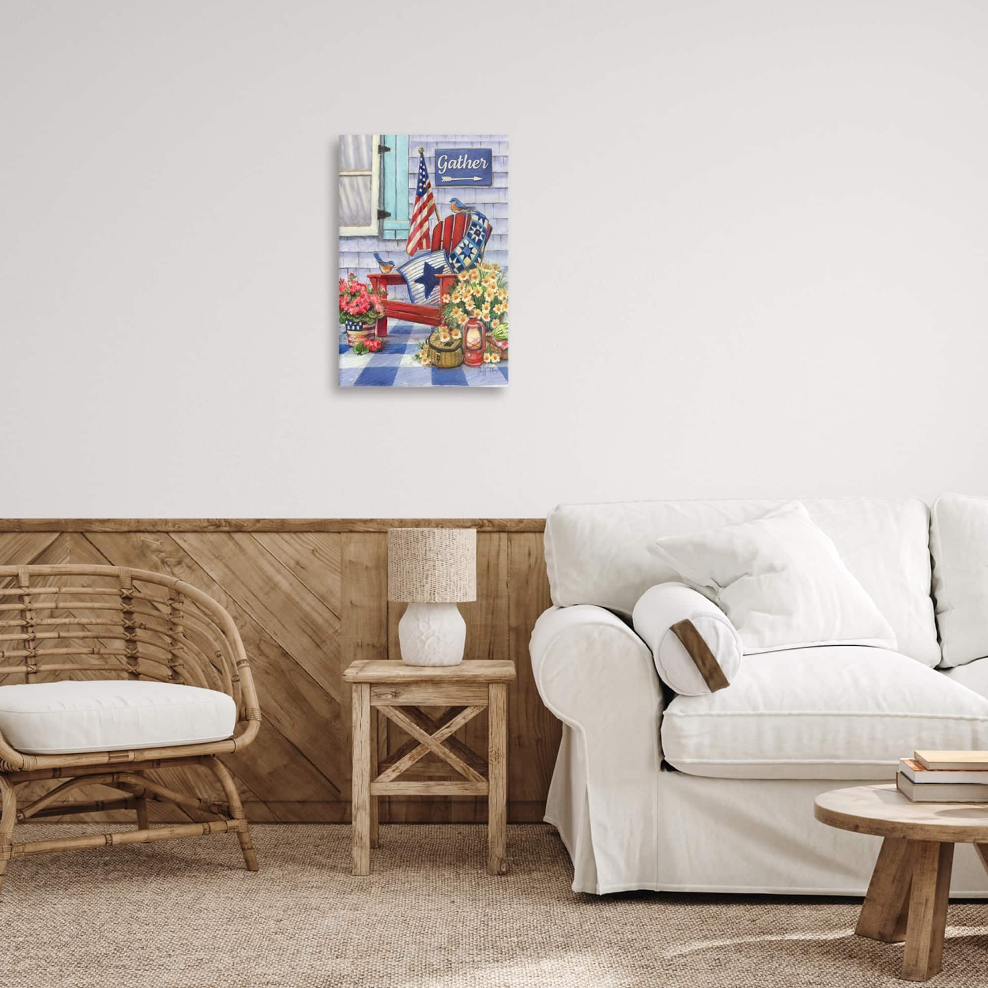 Stupell Industries Patriotic Porch View Canvas Wall Art
